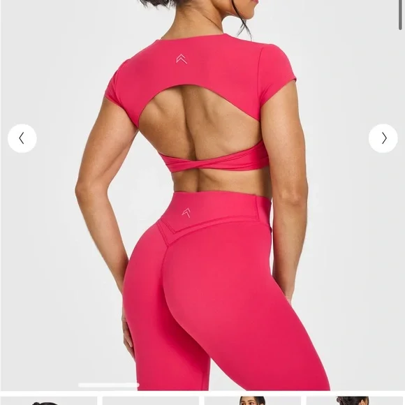 Oner Active UNIFIED TWIST FRONT SHORT SLEEVE CROP TOP - Picture 2 of 5